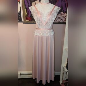 vintage Prairie Style Maxi Dress 1970's